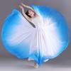 Women's Lyrical Dance Skirt Gradient Color Chiffon Long Swing Sheer Wrap Skirts for Modern Ballet Performances
