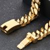 316L Stainless Steel 12MM Width Cuban Chain Bracelet for Men Hiphop Men's Bracelets With CZ Birthday Jewelry Gifts for Boyfriend