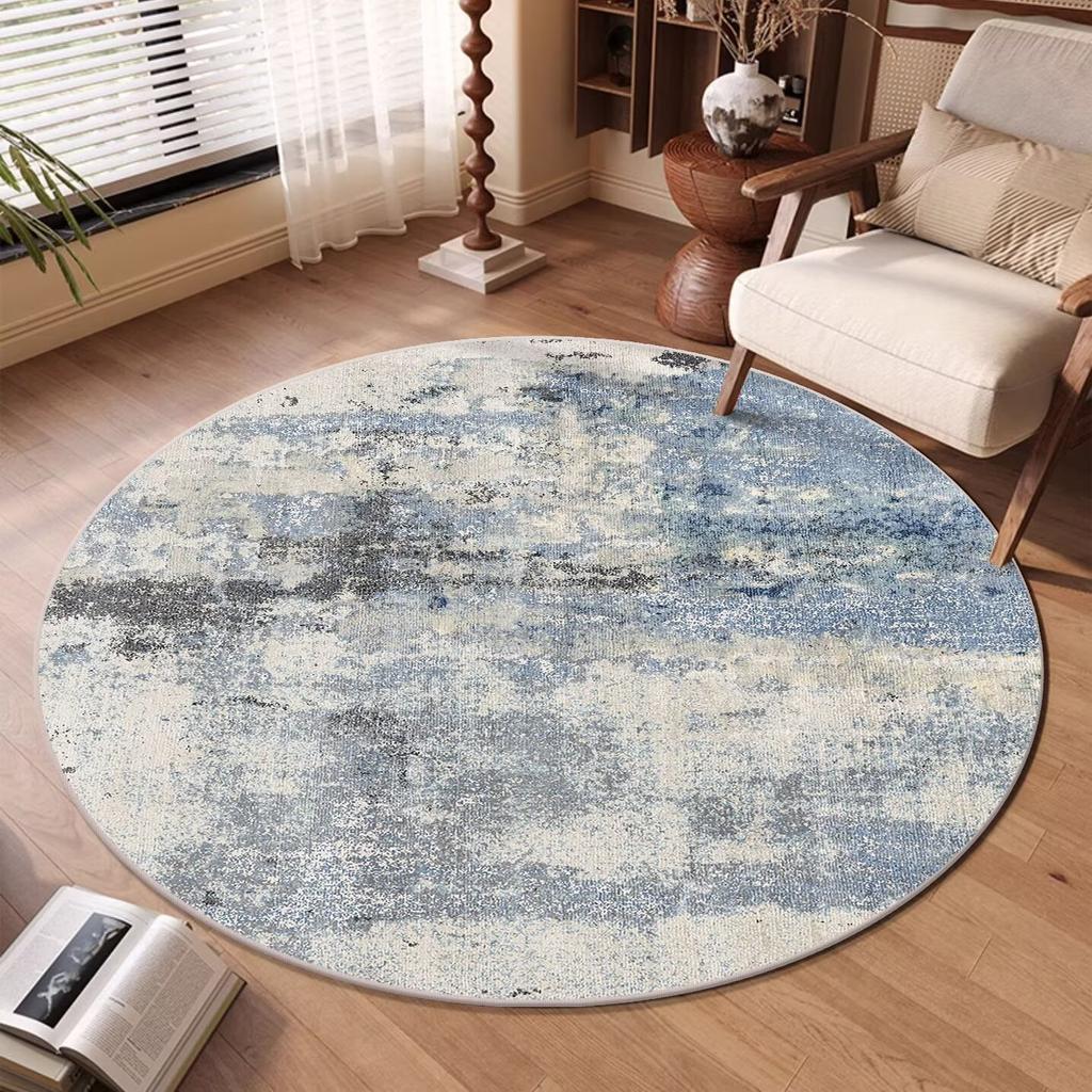 Modern Abstract Round Carpet Living Room Decoration Sofa Area Rugs Home Light Luxury Floor Mat Room Decor Soft Carpet Washable