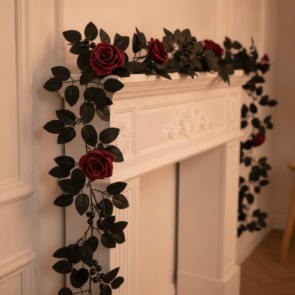 Waterproof Halloween Pumpkin Garland Flexible Spooky Gothic Wreath Staircase Handrail