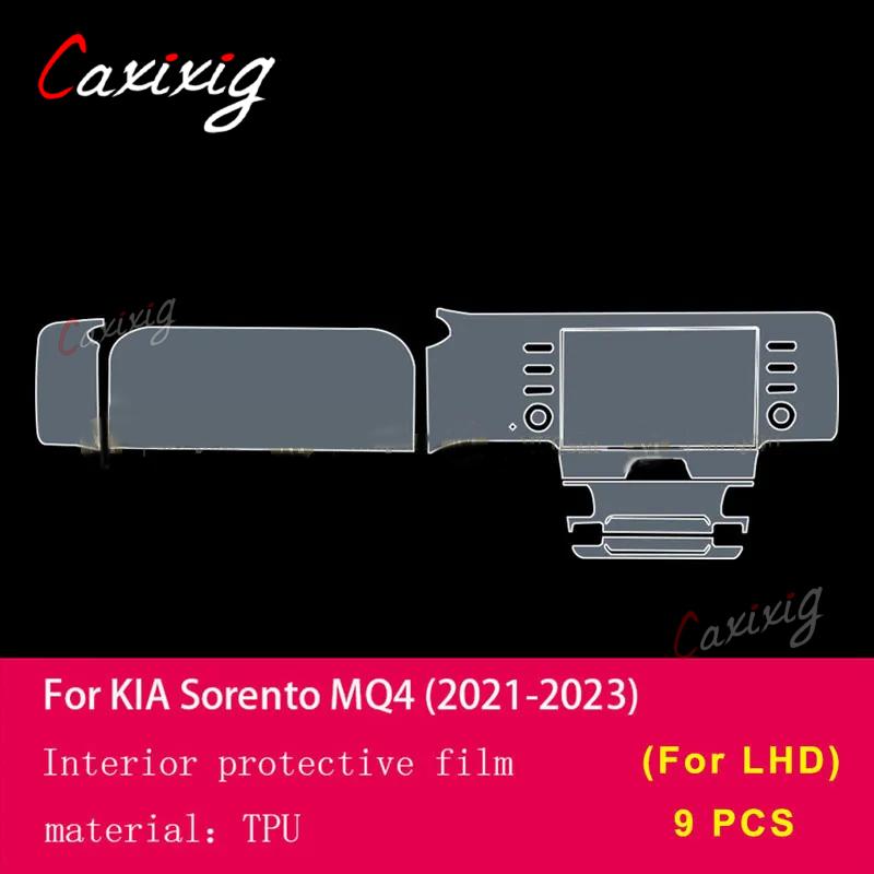 For Kia Sorento MQ4 2021-2023 Car Interior Film Dashboard piano board Shift center console Anti-scratch transparent TPU PPF Film