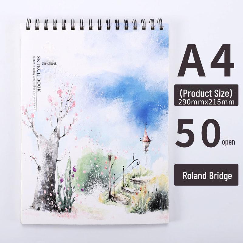 Thickened A4 Coil Sketchbook: Blank, Simple, Colorful Art Journal for Students and Kindergarten.