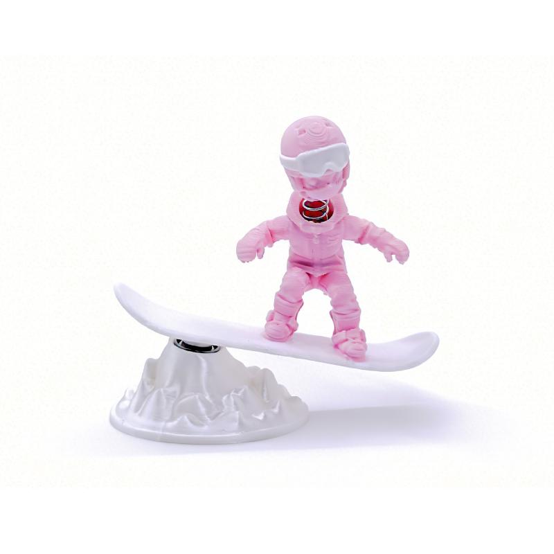 

Cute Fun Drift Skiing Man Statue Creative Car Center Console Decoration Office Desktop Statue Decor Ornaments Car Interior рожевий