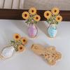 Creative Cartoon Drip Glaze Brooches Women Sunflower Bouquet Art Pins Cute Plant Exquisite Banquet Clothing Decor Jewelry Gift