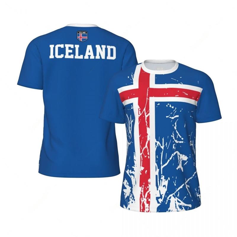 Fashion Iceland T-shirt Clothes Loose Short Sleeve Summer Sports Fitness Tee Shirt 3D Printed Football T Shirts