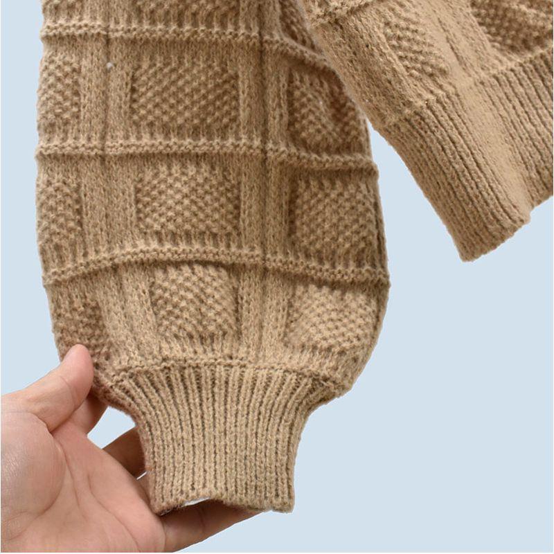 Autumn and Winter Thermal round-Neck Loose and Lazy Style Pure Color Knitting Sweater Pullover Tops Women's Clothing