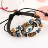 Unisex handgefertigtes türkisches Auge Kunstleder verstellbares Armband Armband Schmuck