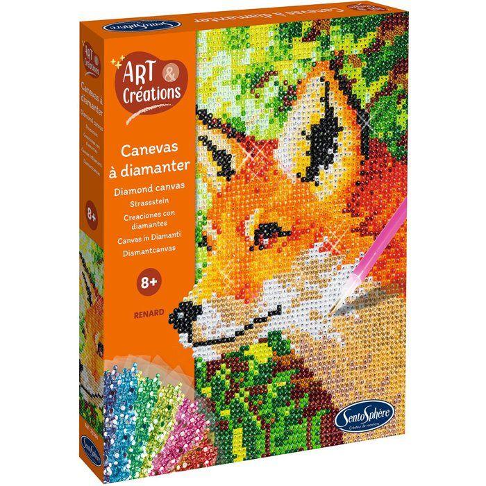 Creation Based On Mini Rhinestones - SENTOSPHERE - Art &; Creations - Diamond Painting Canvas - Fox - From 8 Years
