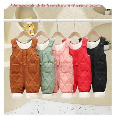 Infant Fleece Overalls - Warm Quilted Cotton Jumpsuit for Boys & Girls (Autumn/Winter)