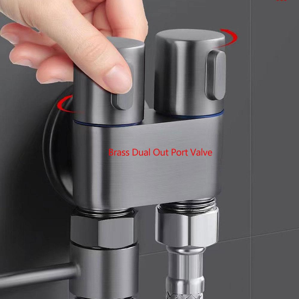 Handheld Bidet Sprayer Attachment For Toilet Double Outlet Valve Toliet Companion Kitchen Area Bathroom Faucet Home Use Cleaning