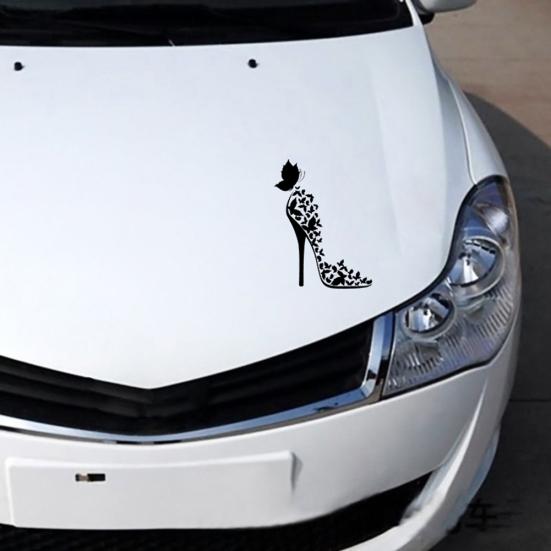 Reflective Car Vehicle Side Window Door Butterfly High Heels Decor Sticker Decal