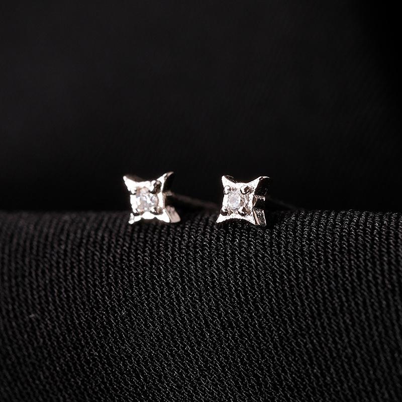 

1 пара изящных крошечных сережек-гвоздиков в форме звезды из циркония для женщин и девочек, ювелирные украшения в минималистском стиле, серьги в форме четырехконечной звезды, подарки