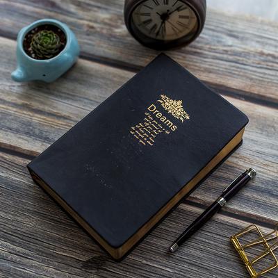 Retro Super Gruby 208 Kartek Pusty Notatnik Dziennik Złoty Brzeg Vintage Biblia Dziennik Planer Agenda Notatnik Artykuły Papiernicze