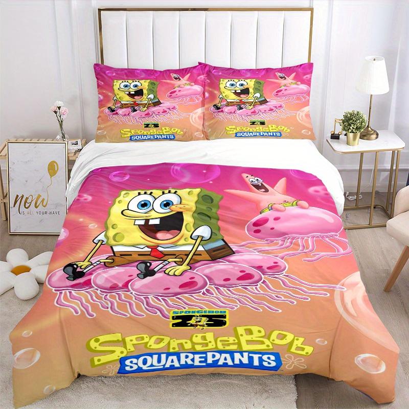 3pcs SpongeBob Jellyfish Cloud Bedding Set Includes 1 Quilt Cover and 2 Pillowcases, Comfortable Bedding F082