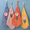Wipe Towel Comfortable Super Absorbent Coral Fleece 3D Flower Shape Kitchen Bathroom