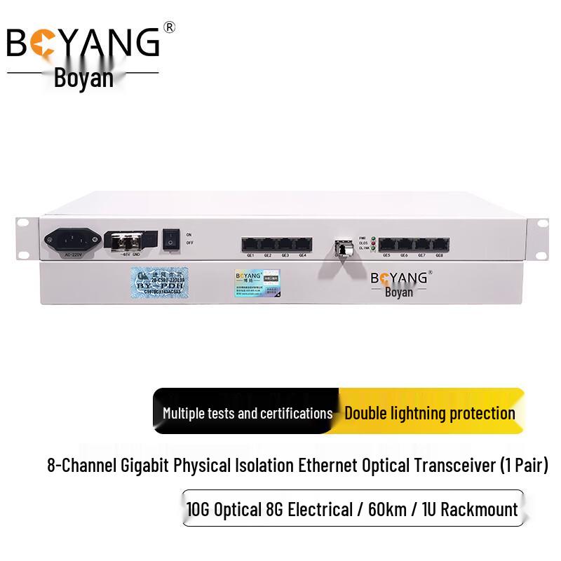 

BOYANG 8-Port Gigabit Fiber Optic Converter