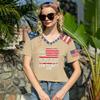 Womens Casual V Neck Short Sleeve Pullover T Shirt Patriotic Graphic Print Soft Lightweight Top for Everyday Wear