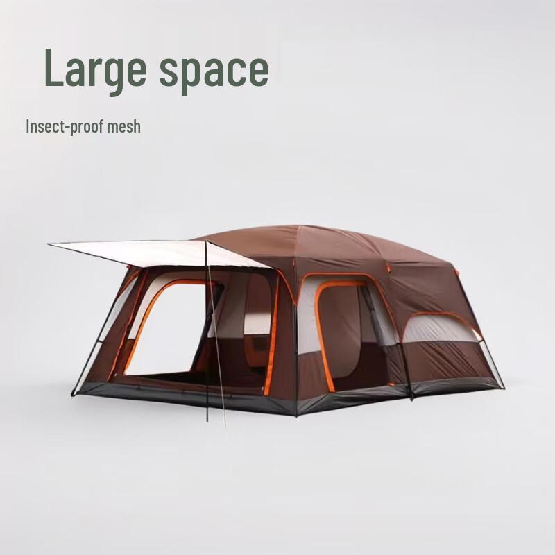 Zhuchuang Jingpin Portable Outdoor Family Camping Tent with 2 Rooms & 1 Hall