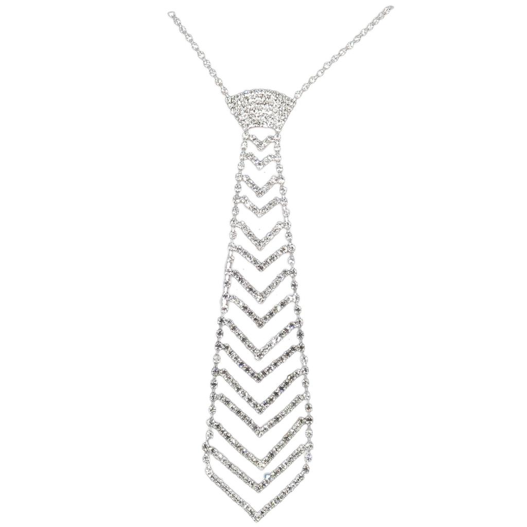 Women Neck Tie Rhinestone Necktie Women Clothing Accessories for Christmas Party Costume Decorations