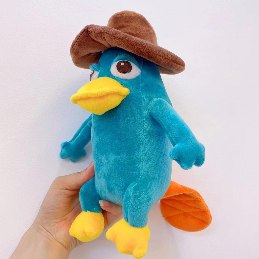 Jucărie de pluș nouă, drăguță, cu desene animate, Perry Ornitorincul, animale de pluș moi, jucărie rață, cadou de Crăciun, zi de naștere pentru copii, 25 cm