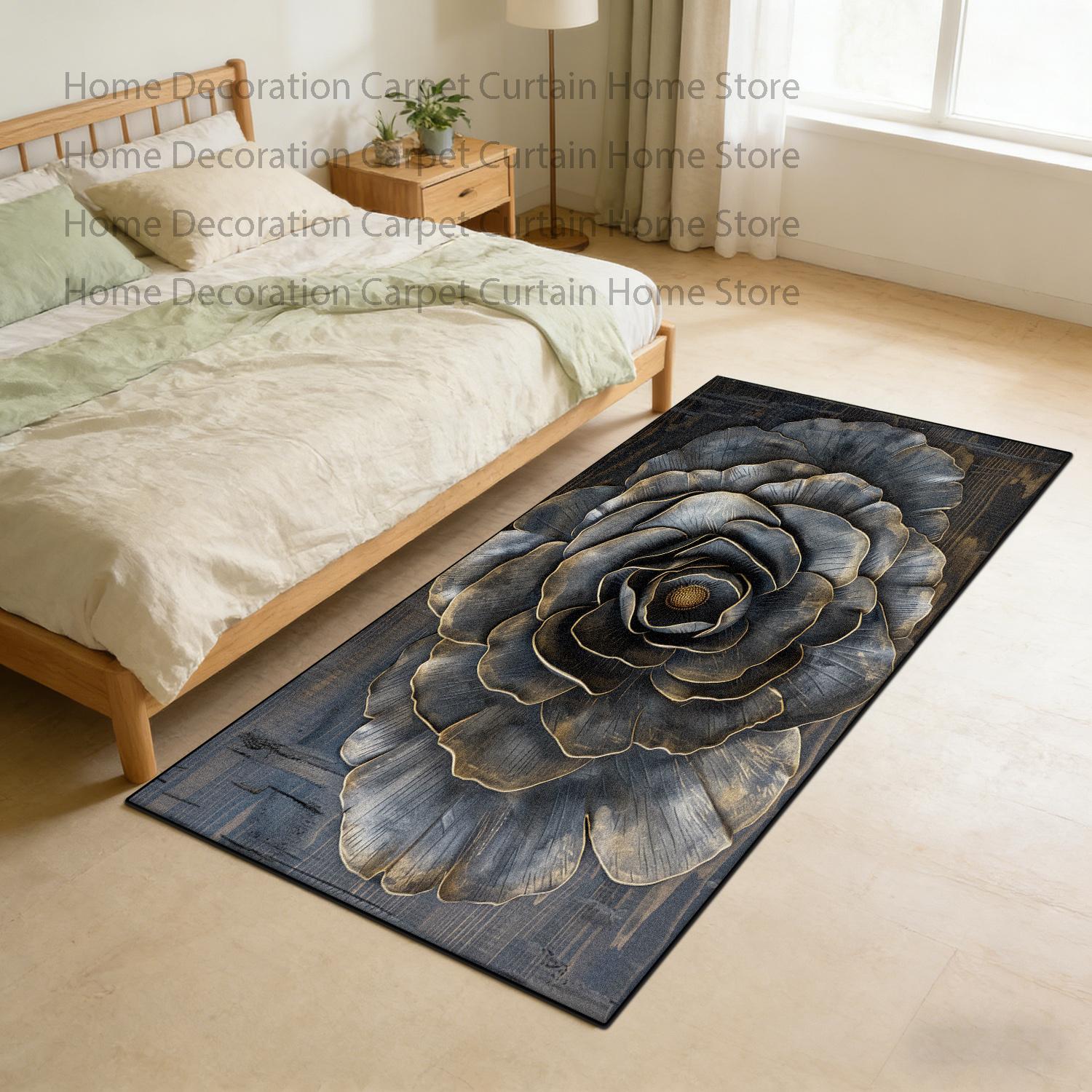 

Plant Pattern Soft Rug Retro Living Room Decor Kitchen Bedroom Non-Slip Customizable Floor Mat Bedroom Decor Carpets Easy Clean 60x90cm