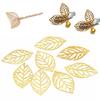 100Pieces Decorative Metal Filigree Leaves Mixed Size Leaves Jewelry Making Component Metal Craft Embellishments