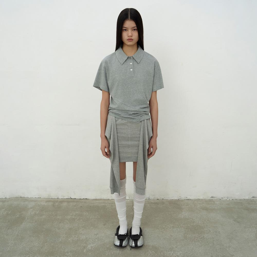 Lcdc Tm Open Collar Top (Melange Grey) Melange Grey/Ss