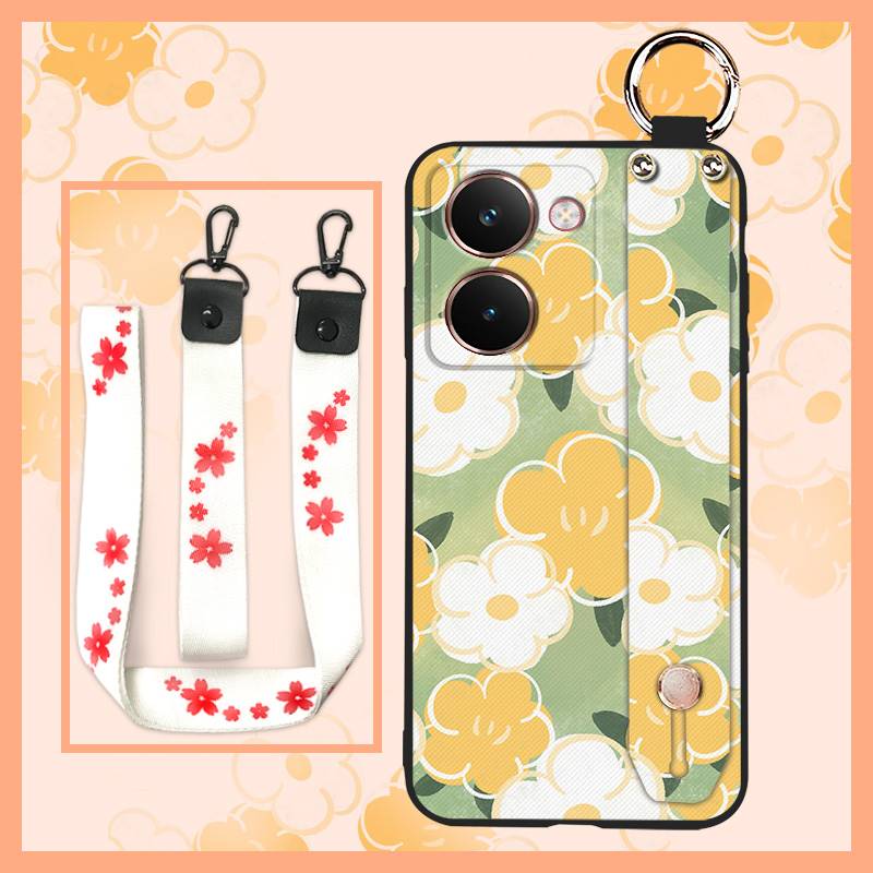 Silicone Back Cover Phone Case For Realme P3 Ultra 5G Protective Oil Painting Soft Case Fashion Design Anti-dust Lanyard