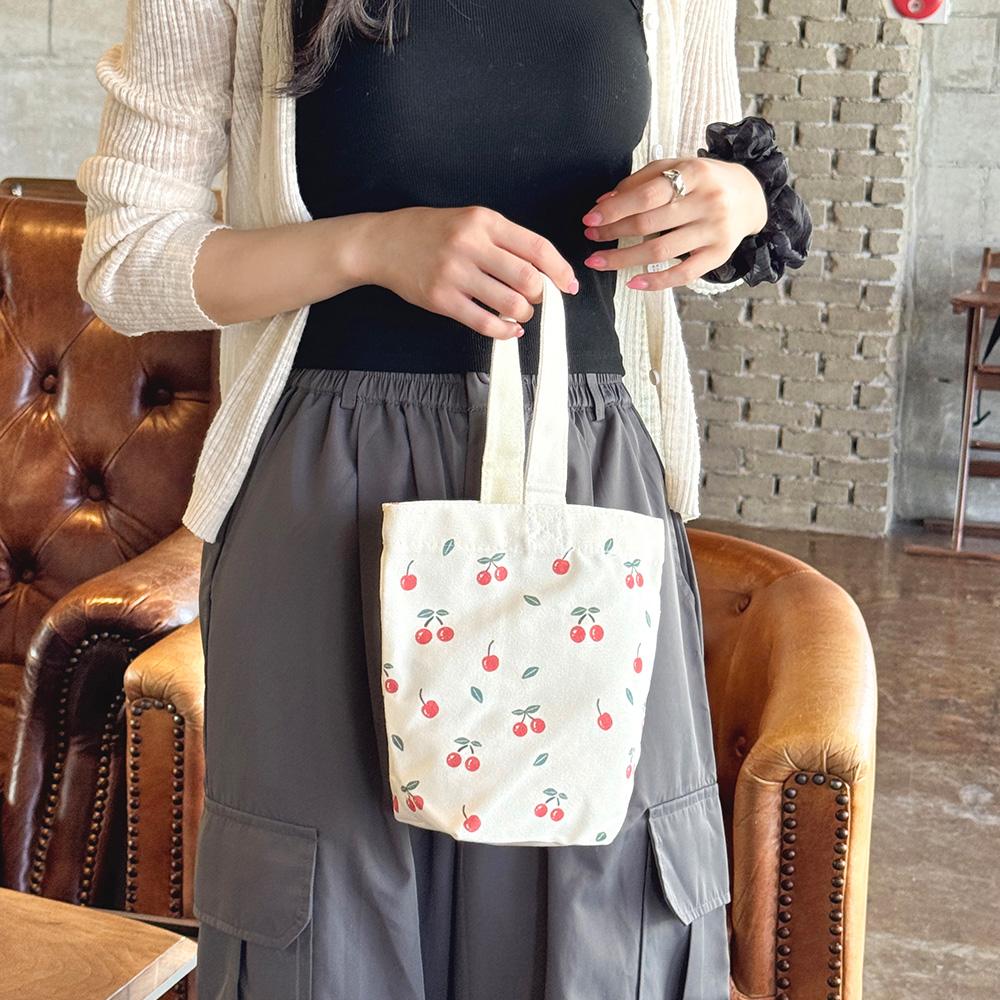 Olivia Pop OP_M2385 Eco Bag Canvas Cherry Mini Tote Bag