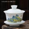 1pcs Tea Cup Ceramic Tea Bowl White Porcelain Large Sancai Cover Bowl Teacup Kung Fu Tea High Quality Chinese Style