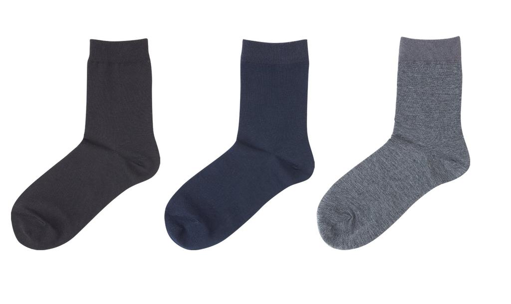 Phiten Aqua Titanium Socks (Set of 3) Gray, Navy, Black, Sizes 22-24cm