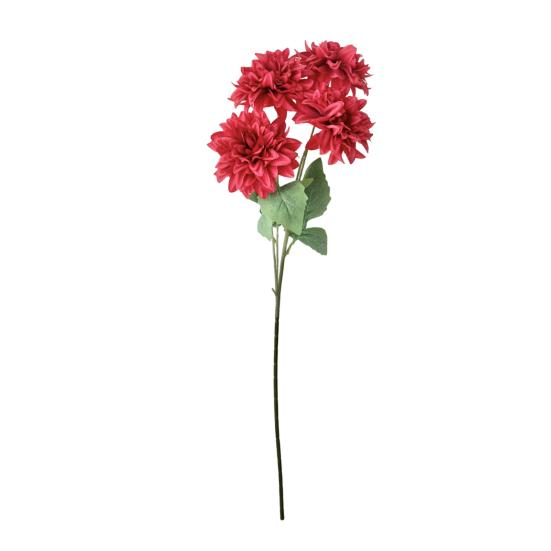 Artificial Dahlia Flowers with Stem 4-Head Blooms Realistic Faux Silk Flower for Vase Wedding