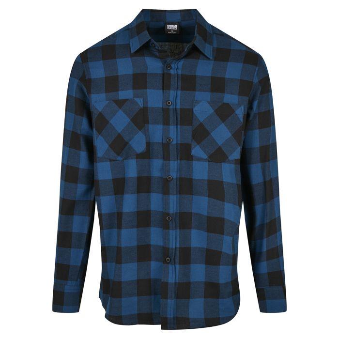 Chemise - Urban Classics - GT - Coton - Flanelle - Carreaux Bleu/noir