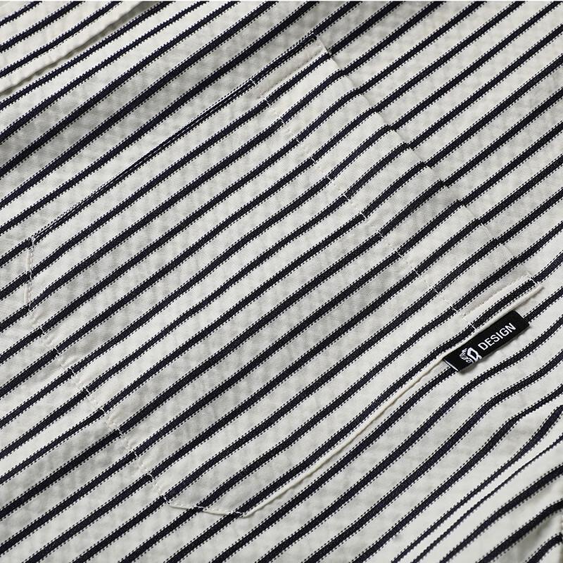 Men's Plus Size Striped Short Sleeve Shirt