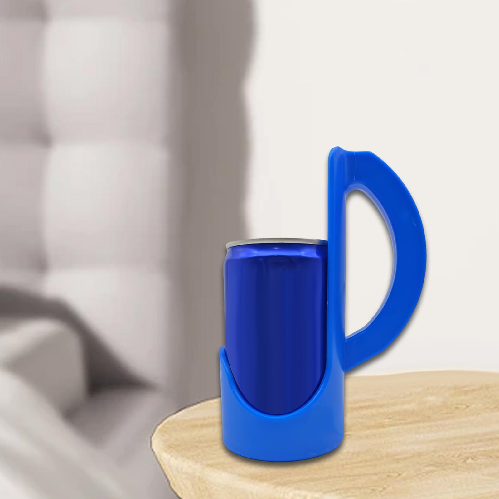 

Slim Can Holder with Handle for 12oz Standard Can Sturdy Portable Easily Grips Cup Holder Beverage Grip for Daily Use Camping синий