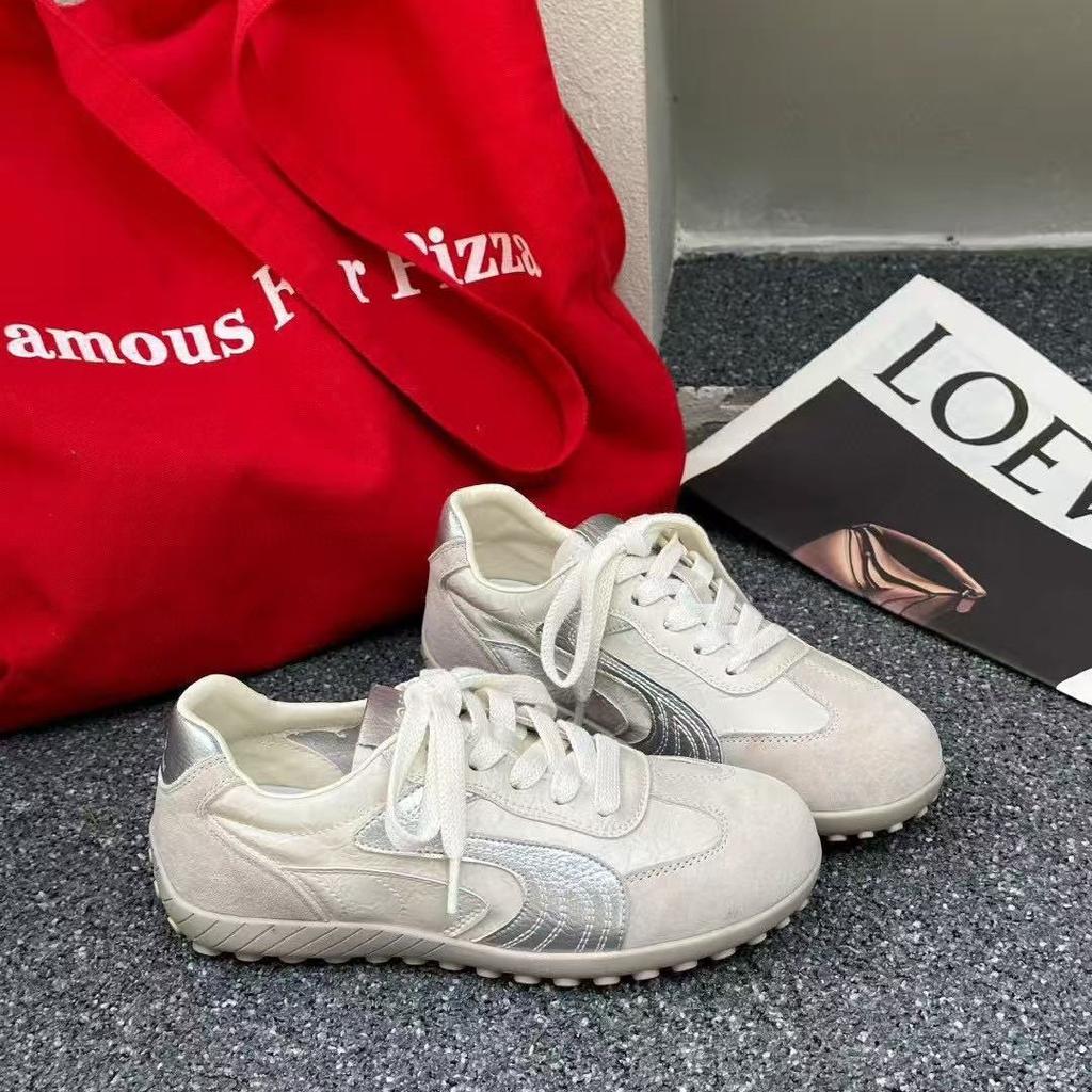 Thick bottom women's new versatile lace-up color matching fashion casual retro