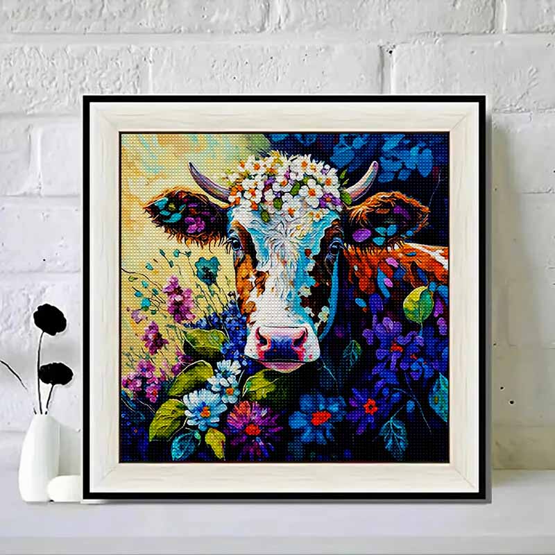 New Arrival 5D DIY Full Circle Diamond Painting "Painted Cow" Embroidery Cross Stitch Home Decor Gift
