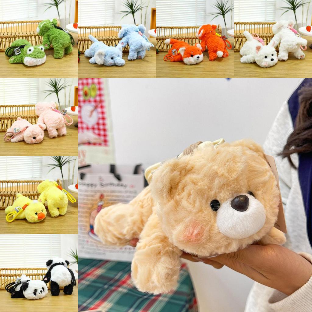 Plush Fox Keychain With Cord Cute Animal Pendant For Kids And Adults