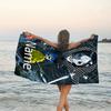 1pc Coraline2 Beach Towel with Custom Name, Beach/Swimming/Bath/Picnic/Camping Towel, Suitable for Seaside Beaches