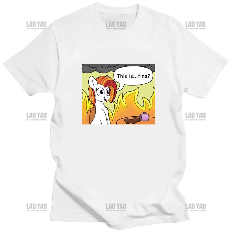 

Men Casual T Shirt This Is Fine Meme TShirt for Men Crew Neck Fashion Tops Kawaii Dog Graphic Tees Oversized T Shirt Shirts 4XL