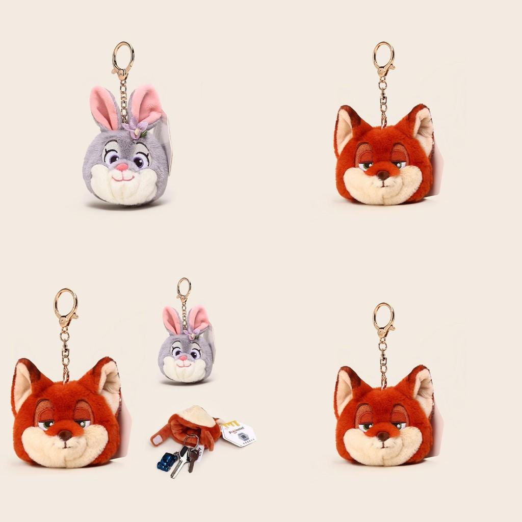 Soft Zootopia Plush Keychain Cute Cartoon Judy Nick Car Key Gifts Organizer