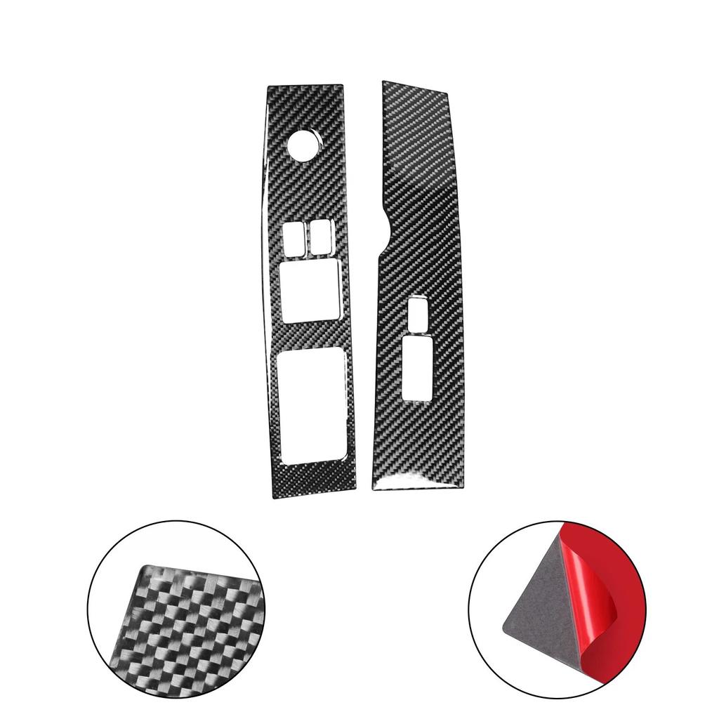 Car Window Lifter Switch Carbon Fiber Decals Decorative Stickers Cover Trims For Nissan 350Z Accesorios Para Vehículos