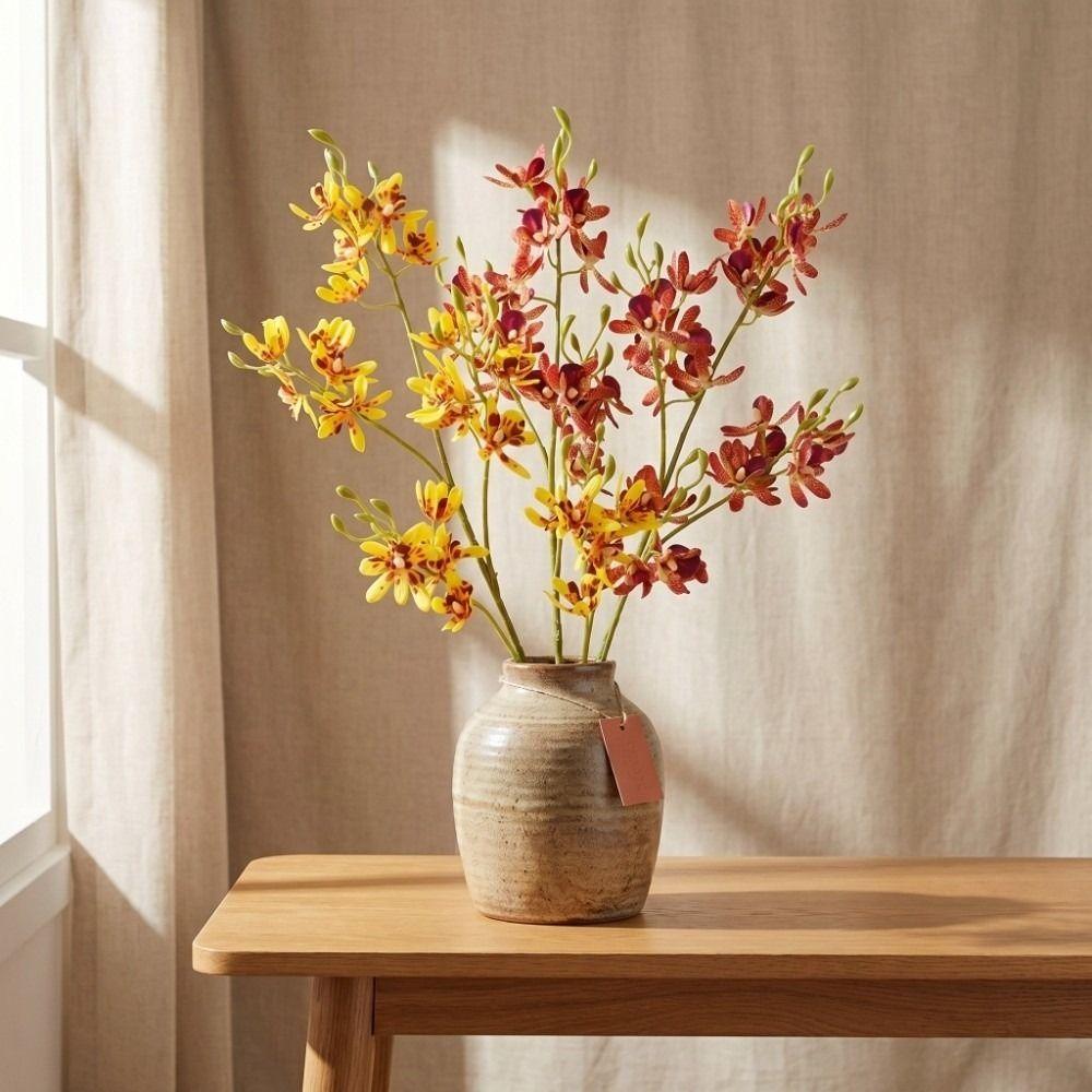 Small Butterfly Orchid Artificial Vanda Orchid Flower Real Touch Handmade Simulation Mini Orchid Realistic 72cm
