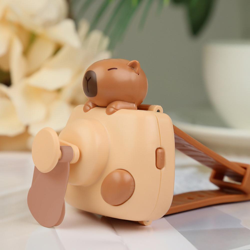 

New Design Electric Fan Rechargeable Capybara Shaped Wrist Fan Kawaii Carpincho Foldable Design for Daily Use Outdoor Essentials кавовий/коричневий