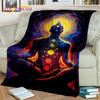 Rainbow 7 Chakra Yoga Meditation Blanket,Flannel Throw Blanket for Home Bedroom Bed Sofa Picnic Office Hiking Leisure Nap Cover