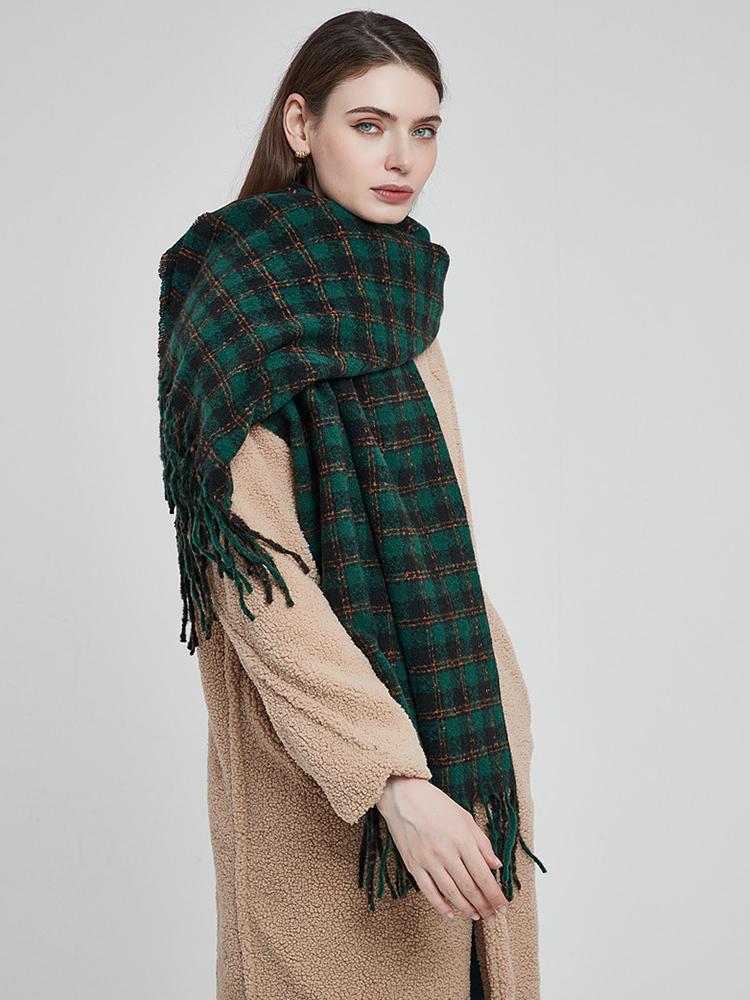 New Imitation Cashmere Women Scarf Winter Vintage Plaid Scarve Pashmina Tassel Mujer Female Foulard Bufanda Wrap Shawl Echarpe