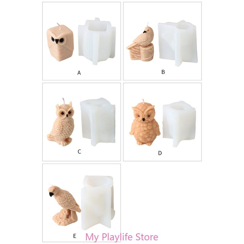 Forme din silicon pentru bufniță în picioare Forme pentru papagali Forme pentru ipsos Forme din rășină epoxidica Forme minunate pentru animale pentru fabricarea lumânărilor