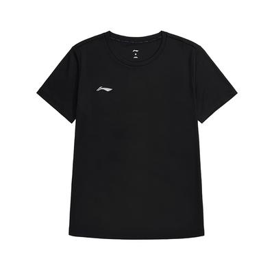 Li Ning Sports Lifestyle Serie Einfarbig Rundhals Bequem Vielseitig Atmungsaktiv Kurzarm T-Shirt Damen T-Shirts Schwarz ATSU872-1