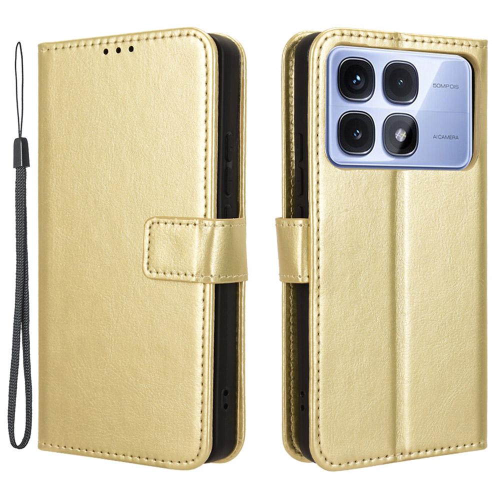 For Xiaomi Redmi K70 Ultra Phone Stand Case Crazy Horse Texture PU Leather Cover Wallet