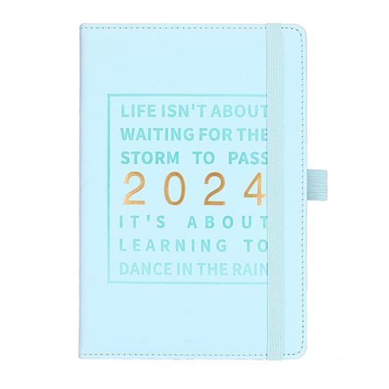 Faux Leather Cover 2024 Planner Notebook 12 Monthly Weekly Agenda Notebook with Elastic Closure Pen Loop Series